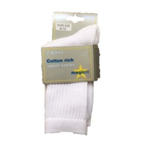 Langley – White Sports Socks 2pp